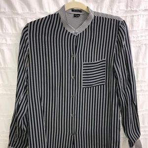 Theory Ziria Main Stripe Silk Blouse